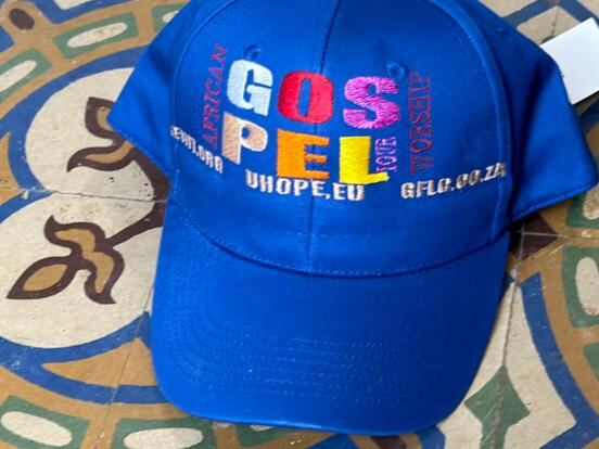 Casquette bleue brodée African Gospel Worship